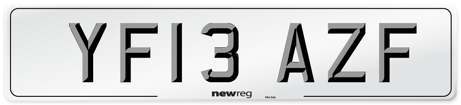 YF13 AZF Number Plate from New Reg